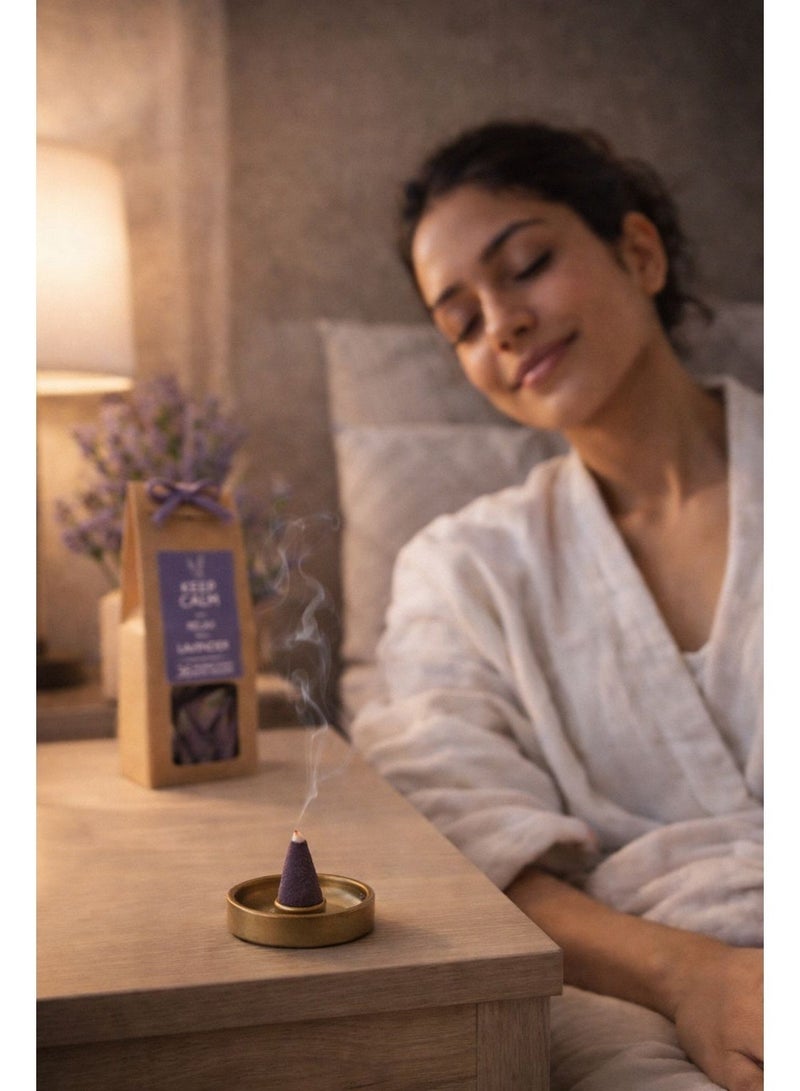 Lavender Incense Cones Set – 36 Pieces with Holder for Relaxation & Home Fragrance - Image 3